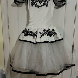 Elegant Black and White Kids Ballet Dance Costume